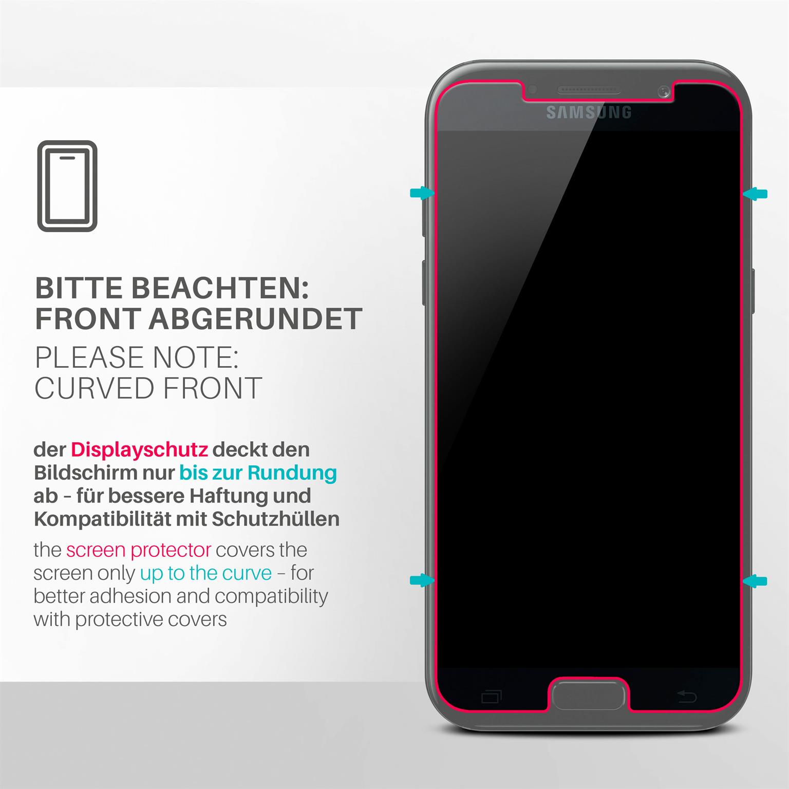 moex ShockProtect Samsung Galaxy A5 (2017) Panzerglas Klar – Weiteres Produktbild 3