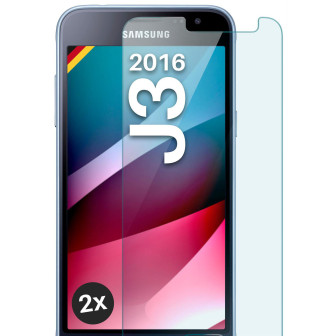 moex moex ShockProtect Samsung Galaxy J3 (2016) Panzerglas Klar – 2er Set