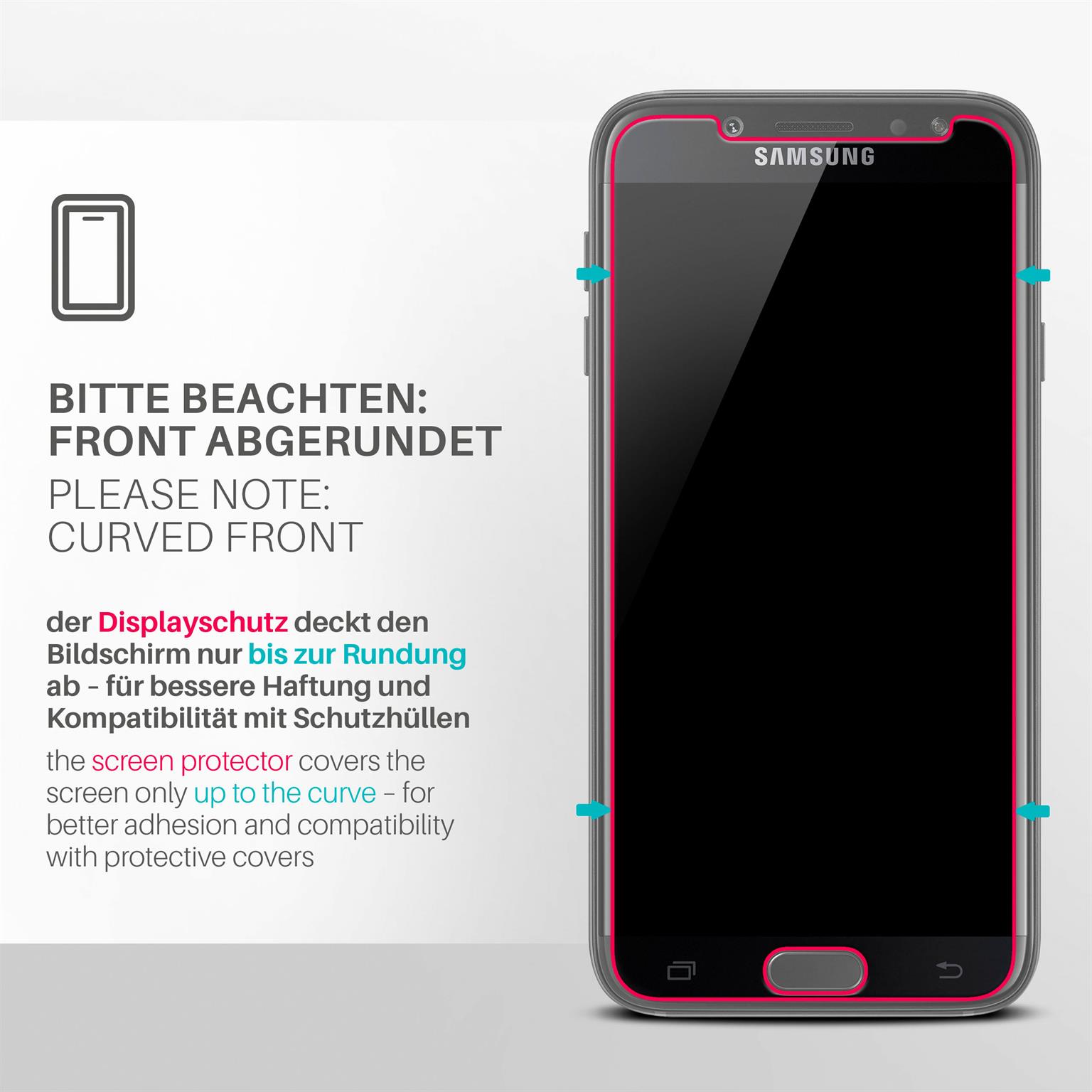 moex ShockProtect Samsung Galaxy J5 (2017) Panzerglas Klar – Weiteres Produktbild 3