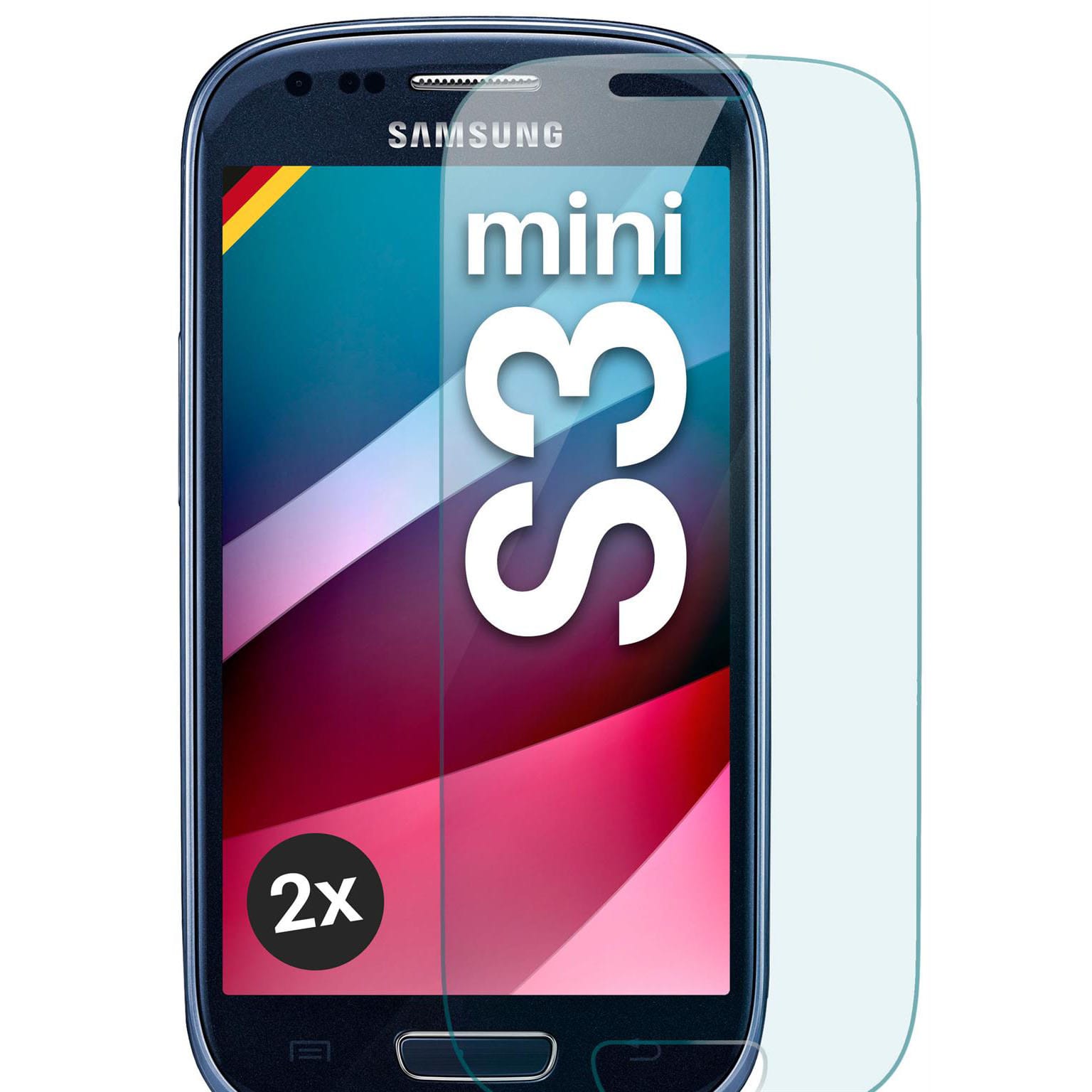 moex ShockProtect Samsung Galaxy S3 Mini Panzerglas Klar – 2er Set (Farblos (transparent))