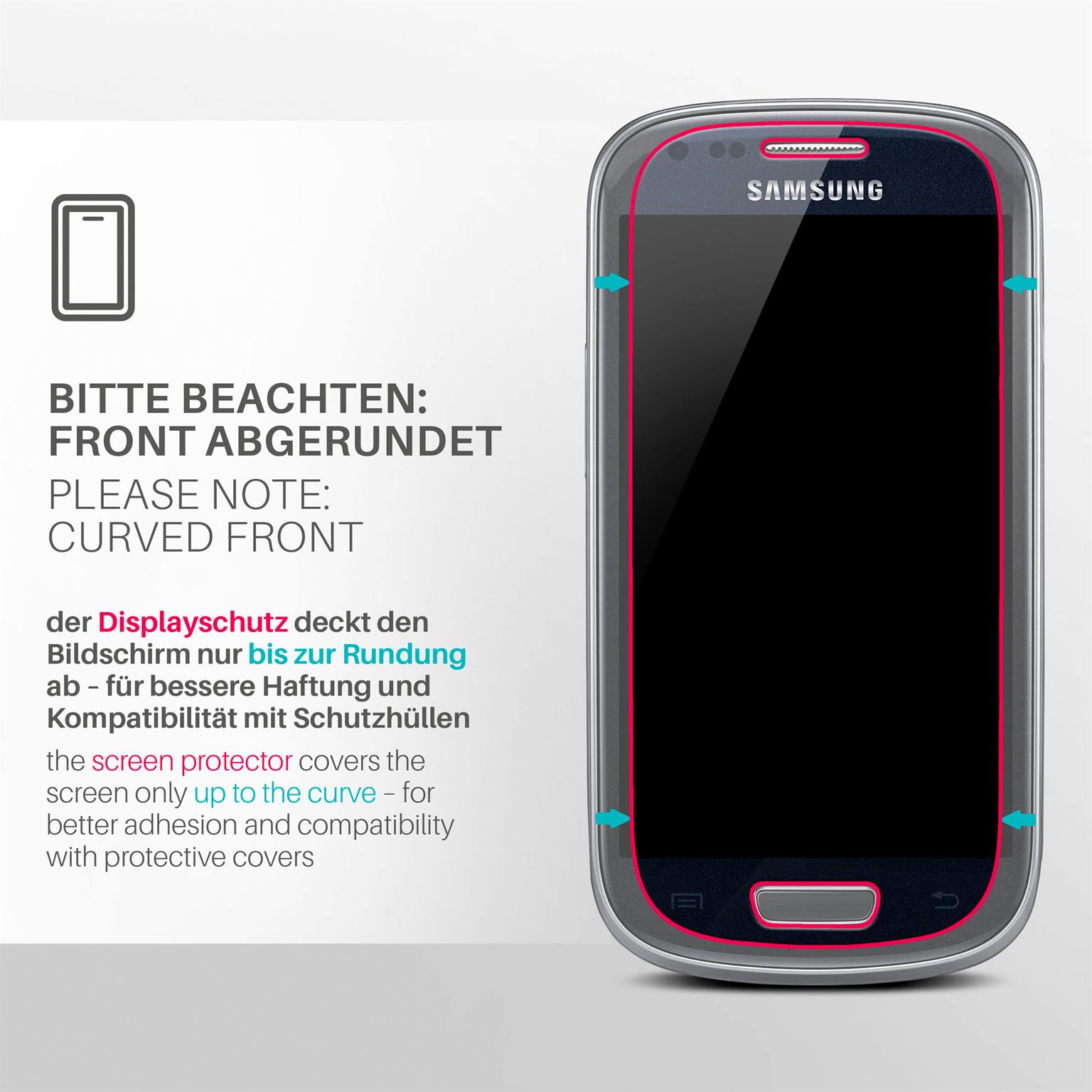 moex ShockProtect Samsung Galaxy S3 Mini Panzerglas Klar – Weiteres Produktbild 3
