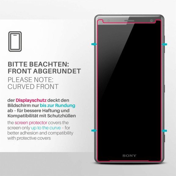 moex ShockProtect Sony Xperia XZ2 Panzerglas Klar – Weiteres Produktbild 3