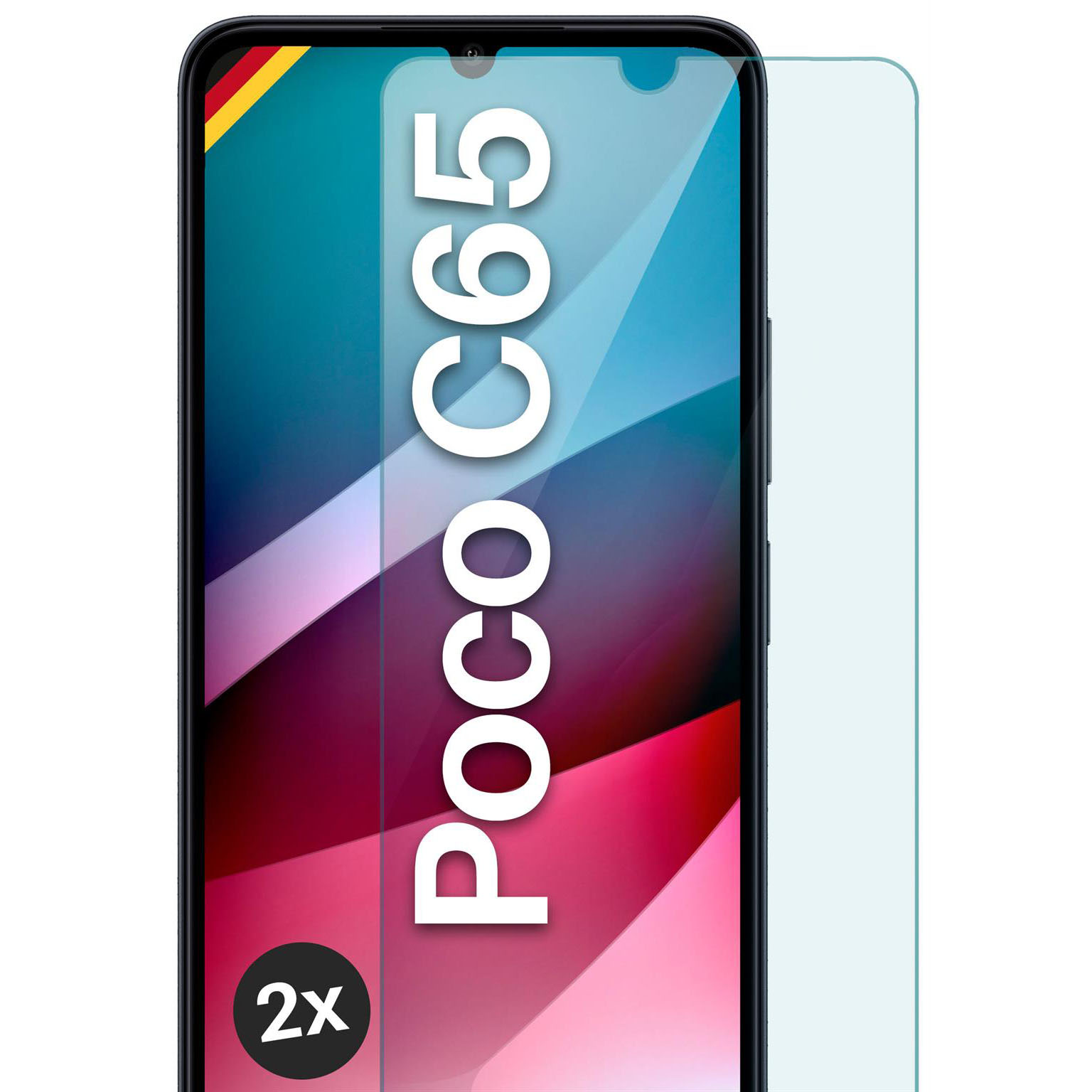 moex ShockProtect Poco C65 Panzerglas Klar – 2er Set moex ShockProtect Poco C65 Panzerglas Klar – 2er Set