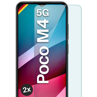moex ShockProtect Poco M4 5G Panzerglas Klar – 2er Set
