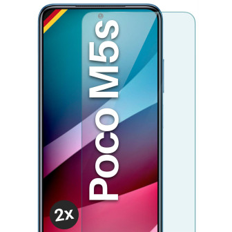moex ShockProtect Poco M5s Panzerglas Klar – 2er Set