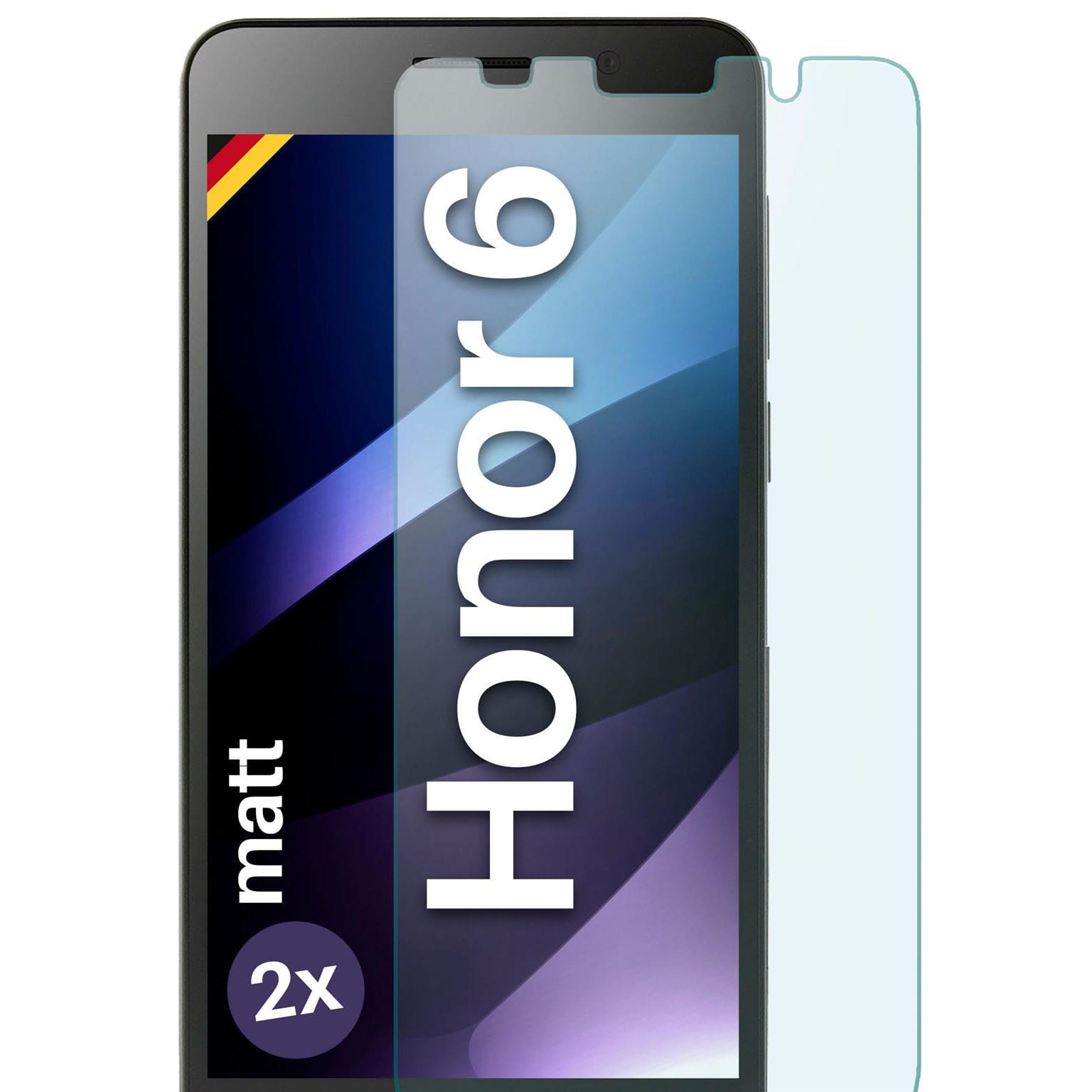 moex ShockProtect Huawei Honor 6 Panzerglas Matt – 2er Set (Farblos (transparent))