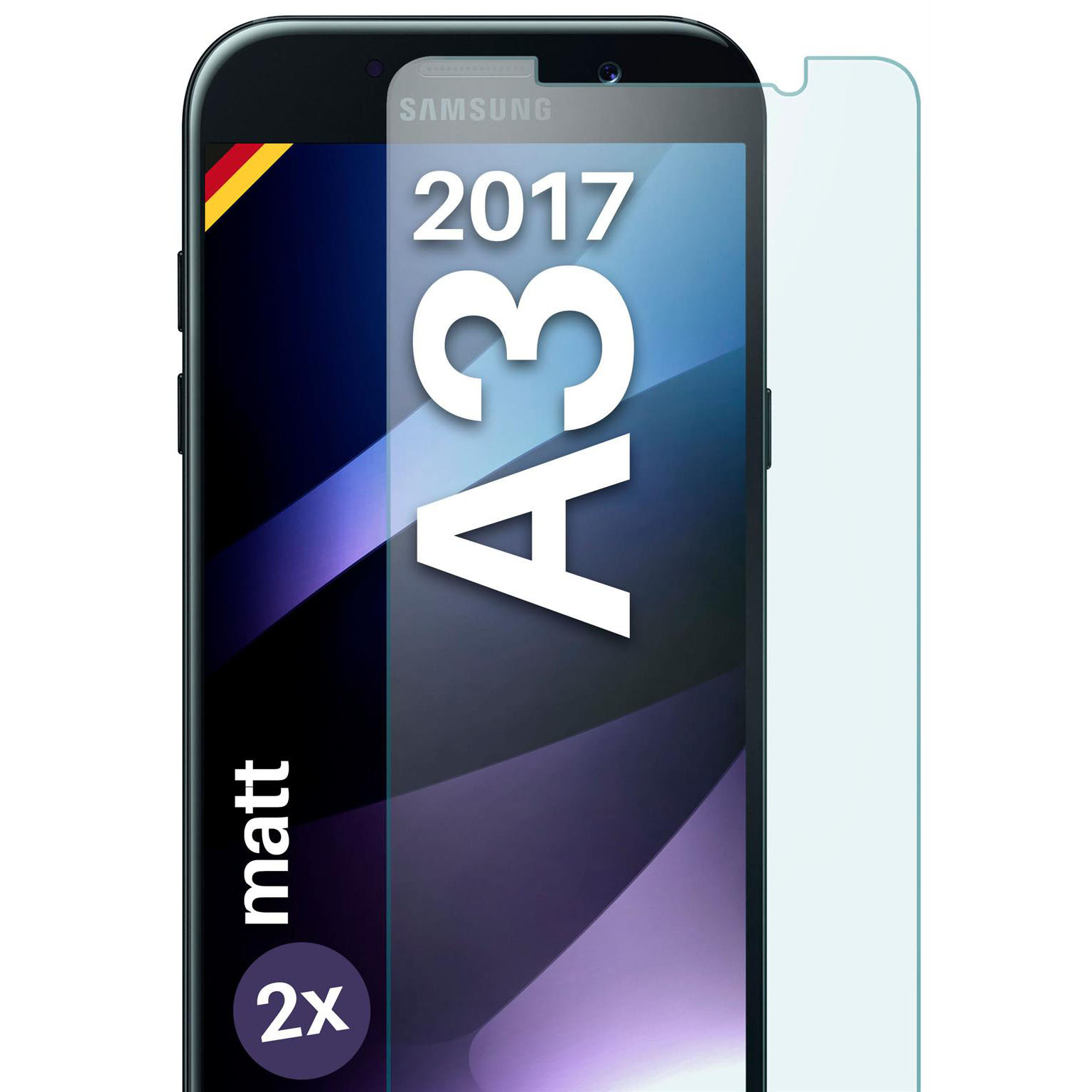 moex ShockProtect Matt für Samsung Galaxy A3 (2017) – Panzerglas für kratzfesten Displayschutz, Anti Reflex – Weiteres Produktbild 1 moex ShockProtect Matt für Samsung Galaxy A3 (2017) – Panzerglas für kratzfesten Displayschutz, Anti Reflex – Weiteres Produktbild 1