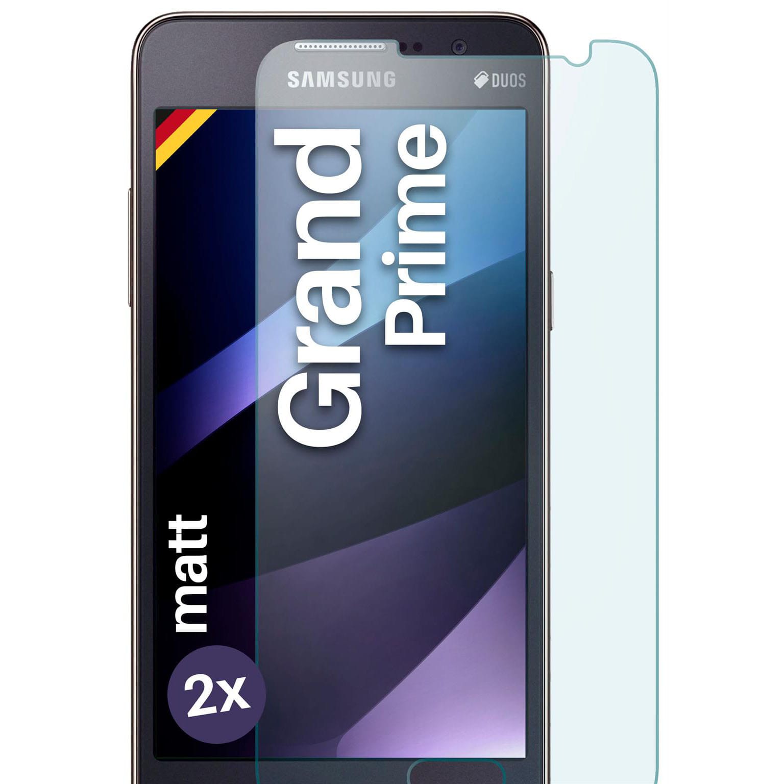 moex ShockProtect Samsung Galaxy Grand Prime Panzerglas Matt – 2er Set (Farblos (transparent))