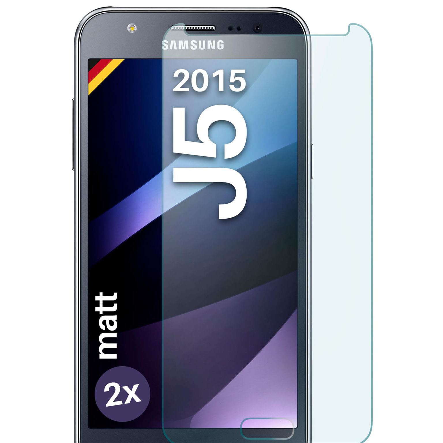 moex ShockProtect Samsung Galaxy J5 (2015) Panzerglas Matt – 2er Set (Farblos (transparent))