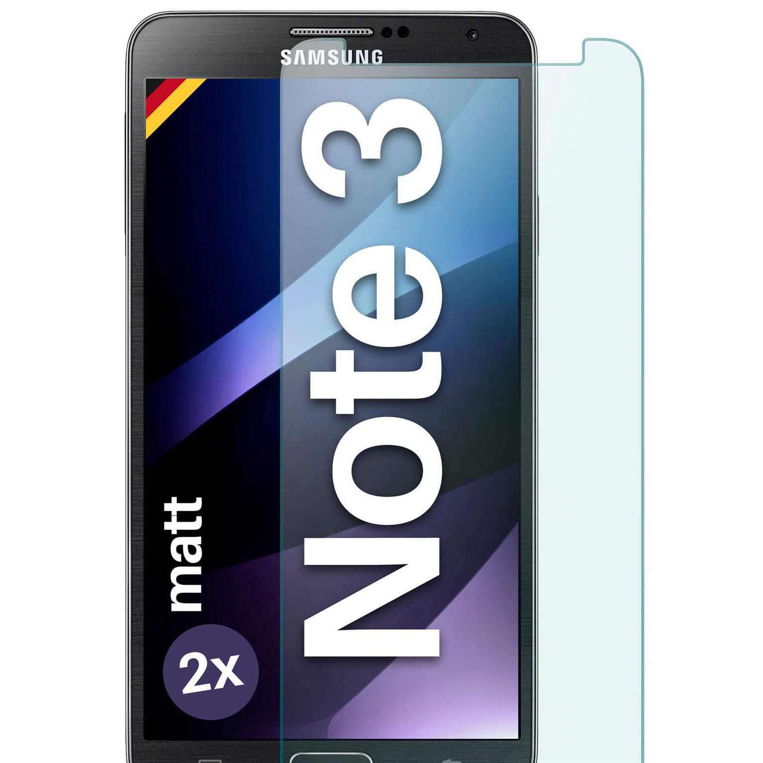 moex ShockProtect Samsung Galaxy Note 3 Panzerglas Matt – 2er Set (Farblos (transparent))
