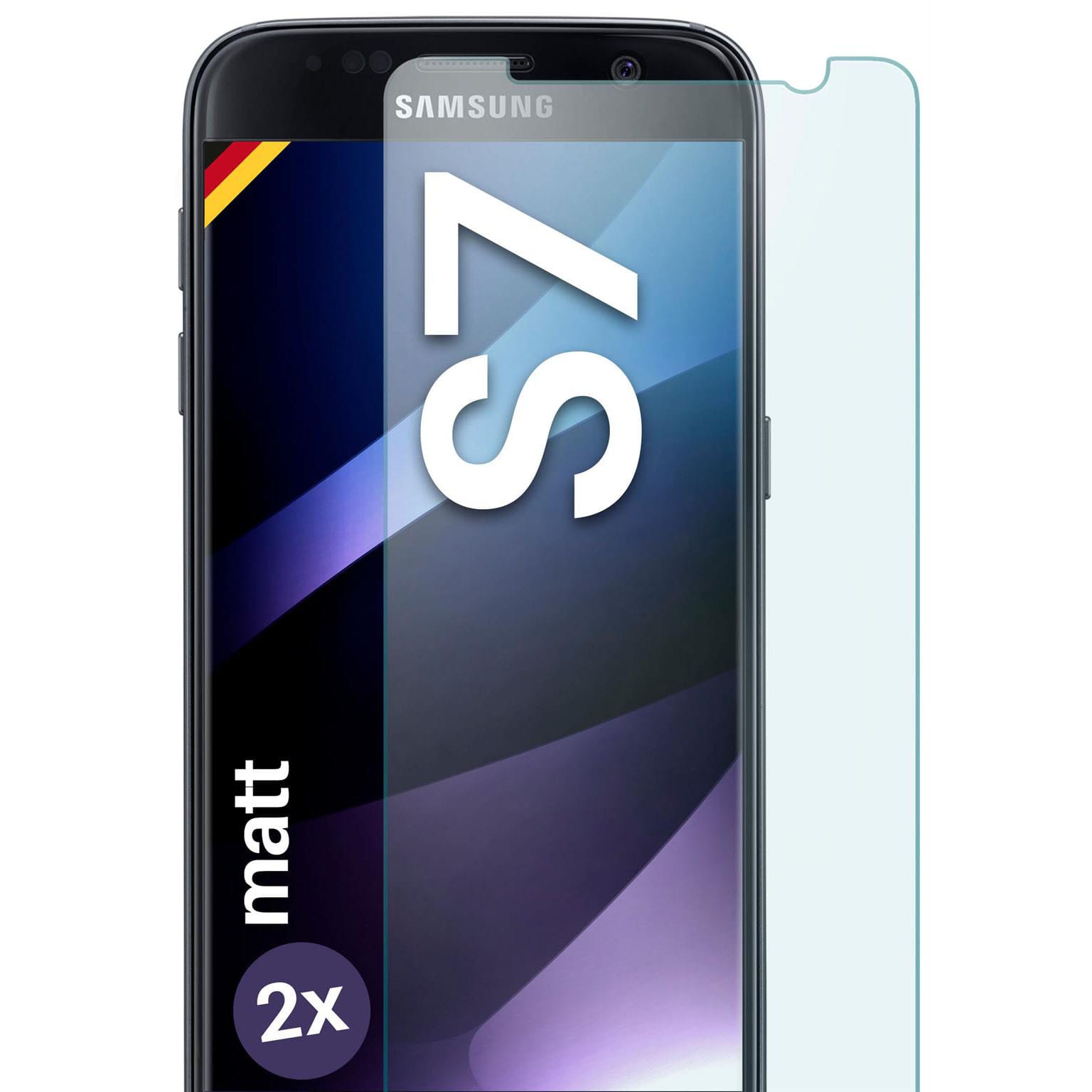 moex ShockProtect Samsung Galaxy S7 Panzerglas Matt – 2er Set (Farblos (transparent))