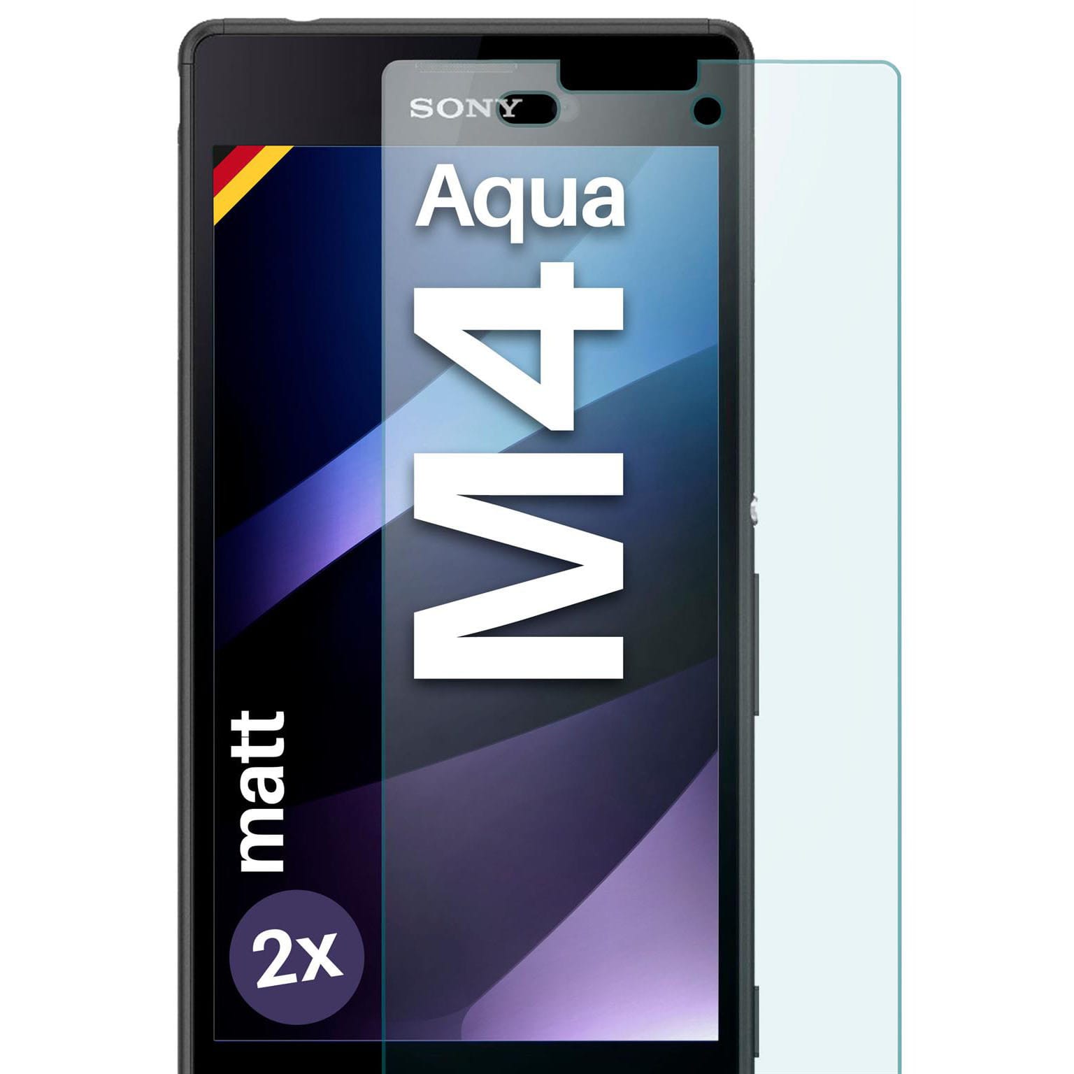 moex ShockProtect Sony Xperia M4 Aqua Panzerglas Matt – 2er Set (Farblos (transparent))