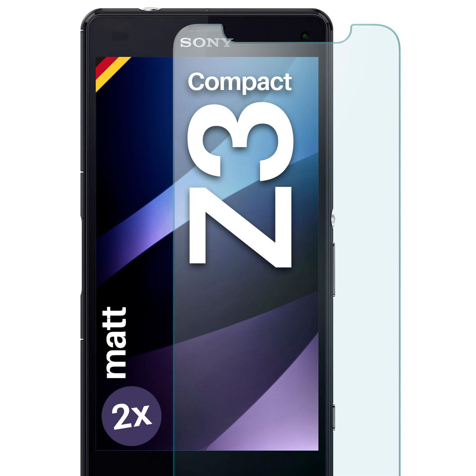 moex ShockProtect Sony Xperia Z3 Compact Panzerglas Matt – 2er Set (Farblos (transparent))