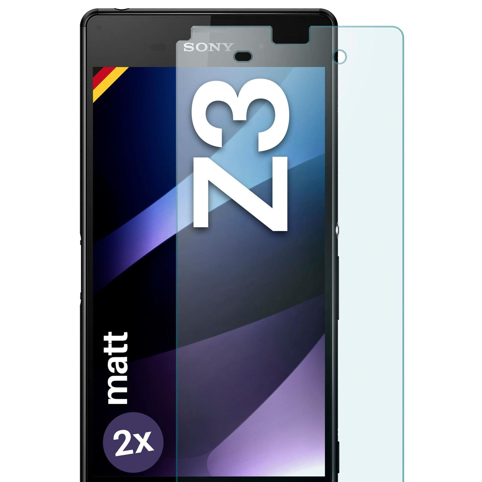 moex ShockProtect Sony Xperia Z3 Panzerglas Matt – 2er Set (Farblos (transparent))