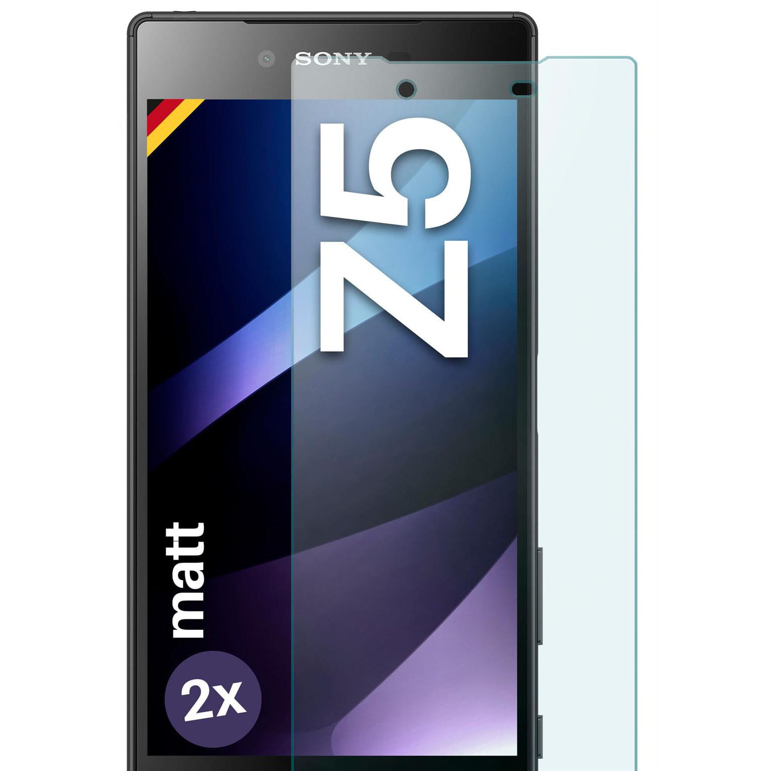 moex ShockProtect Sony Xperia Z5 Panzerglas Matt – 2er Set (Farblos (transparent))