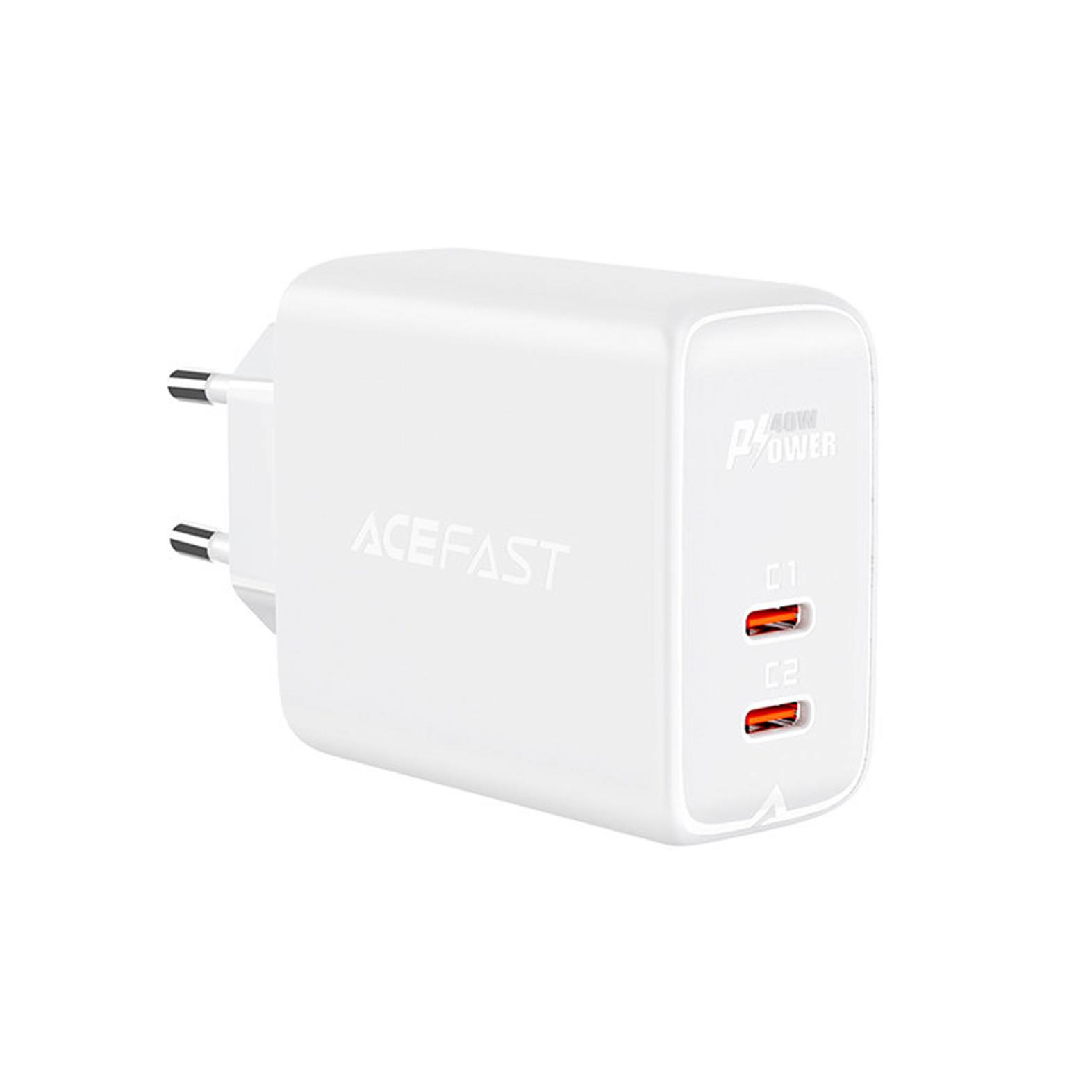 Acefast Ladegerät – 2x USB-C für Smartphones und andere Geräte, Schnelladegerät, 40 W Leistung – undefined