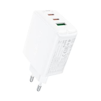 Acefast Ladegerät – 2x USB-C, 1x USB-A für Smartphones und andere Geräte, Schnelladegerät GaN2, 65 W Leistung – Weiß Acefast Ladegerät – 2x USB-C, 1x USB-A für Smartphones und andere Geräte, Schnelladegerät GaN2, 65 W Leistung – Weiß