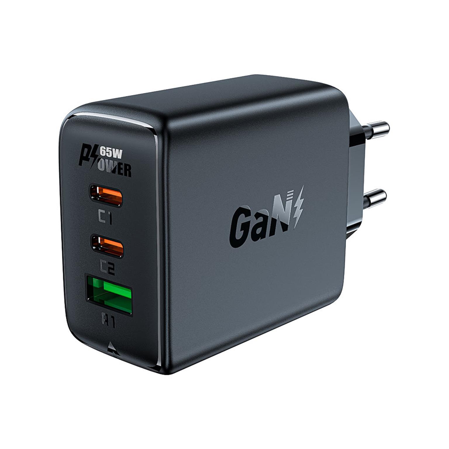 Acefast Ladegerät – 2x USB-C, 1x USB-A für Smartphones und andere Geräte, Schnelladegerät GaN2, 65 W Leistung – Weiteres Produktbild 4