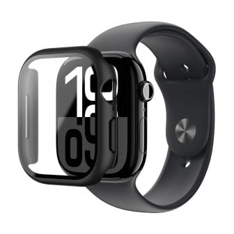 AmazingThing AmazingThing Radix Glass Case – Smartwatch-Hülle mit integriertem Displayschutz, Smartwatch-Schutzhülle aus TPU – Schwarz