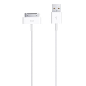 Apple USB Type-A 30-Pin Konnektor – USB-A zu 30-Pin Umwandlung, Synchronisieren und Laden – Weiß