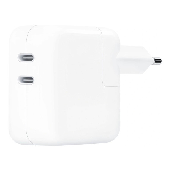 Apple Netzteil – 2x USB-C Ladegerät für Smartphones und andere Geräte, kompatibel mit dem Reise-Adapter-Kit, 35W – Weiteres Produktbild 1