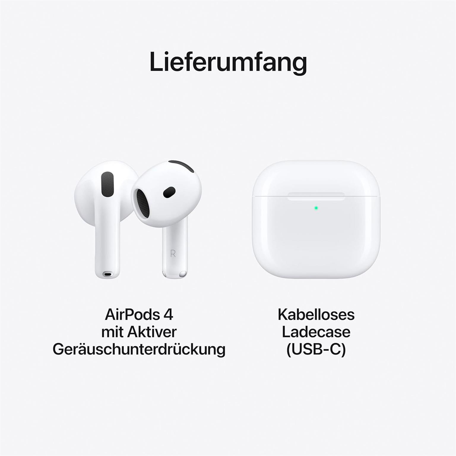 Apple AirPods 4 – True Wireless In-Ear Kopfhörer mit aktivem Noise Cancelling und USB-C Ladecase – Weiteres Produktbild 3 Apple AirPods 4 – True Wireless In-Ear Kopfhörer mit aktivem Noise Cancelling und USB-C Ladecase – Weiteres Produktbild 3