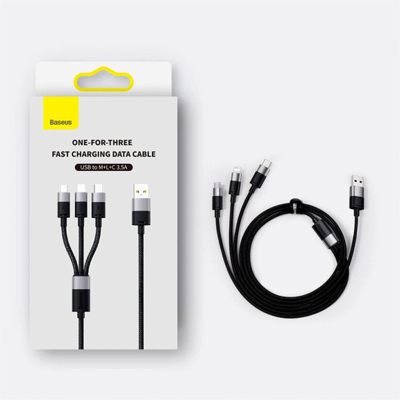 Baseus StarSpeed 3in1 Kabel – Universal Ladekabel mehrere Anschlüsse für Smartphones Tablets USB C Lightning Micro USB – Weiteres Produktbild 9