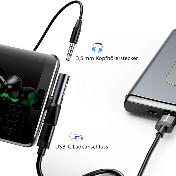 Baseus Audio Converter L41 – USB-C auf USB-C & 3,5mm Adapter, Audio-Umwandler für USB-C Geräte – Weiteres Produktbild 8