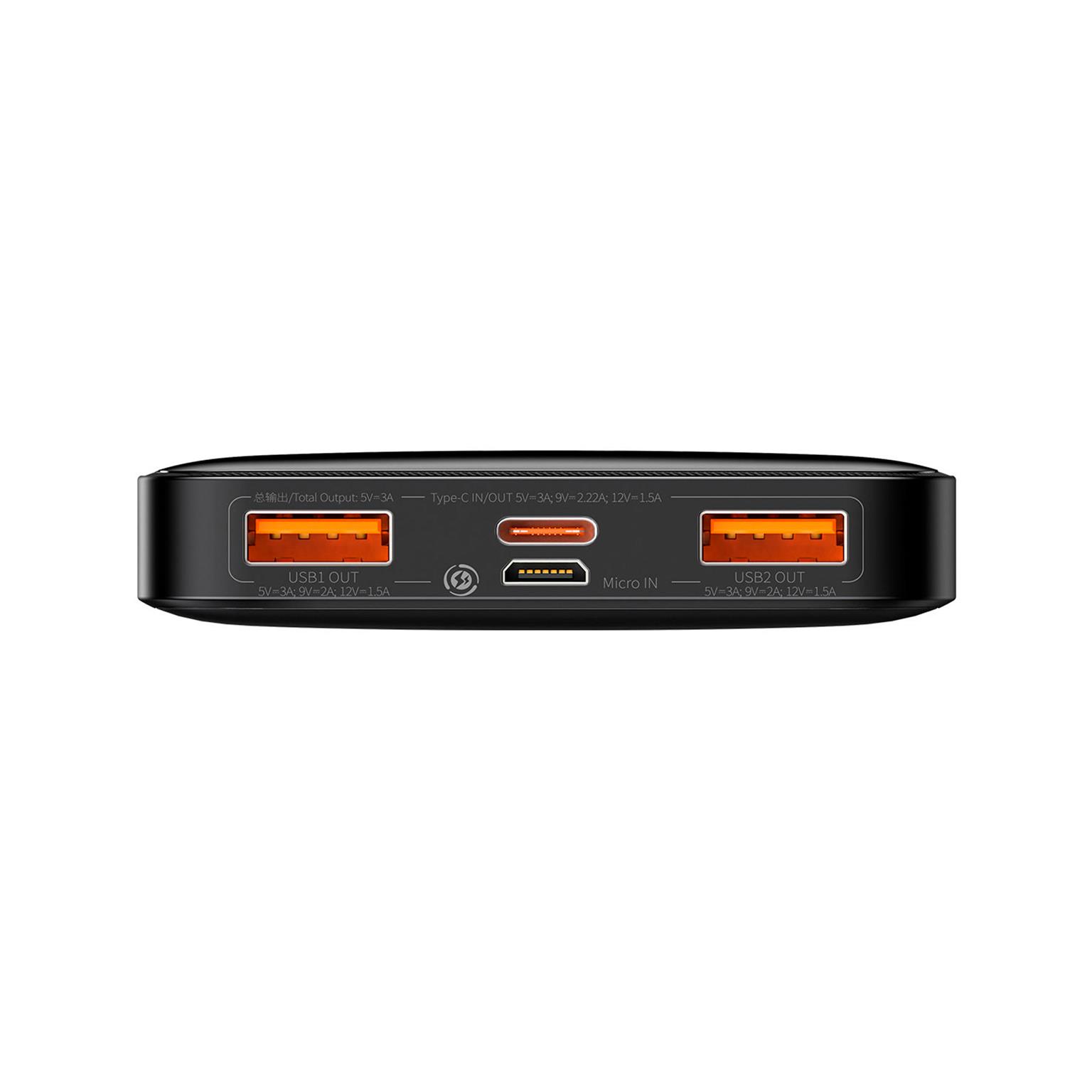 Baseus Powerbank – 2x USB-A + 1x USB-C bidirektional für Smartphones und andere Geräte – Bipow Serie, 10000 mAh – Weiteres Produktbild 3