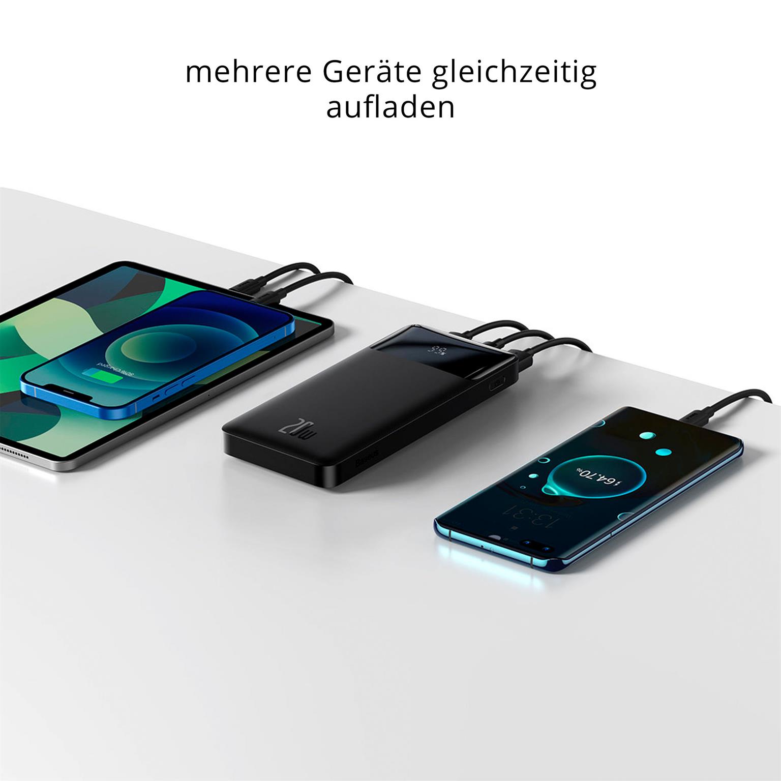 Baseus Powerbank – 2x USB-A + 1x USB-C bidirektional für Smartphones und andere Geräte – Bipow Serie, 10000 mAh – Weiteres Produktbild 5