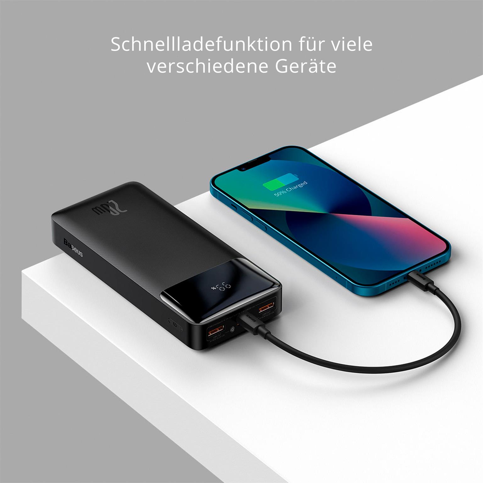 Baseus Powerbank – 2x USB-A + 1x USB-C bidirektional für Smartphones und andere Geräte – Bipow Serie, 20000 mAh – Weiteres Produktbild 6