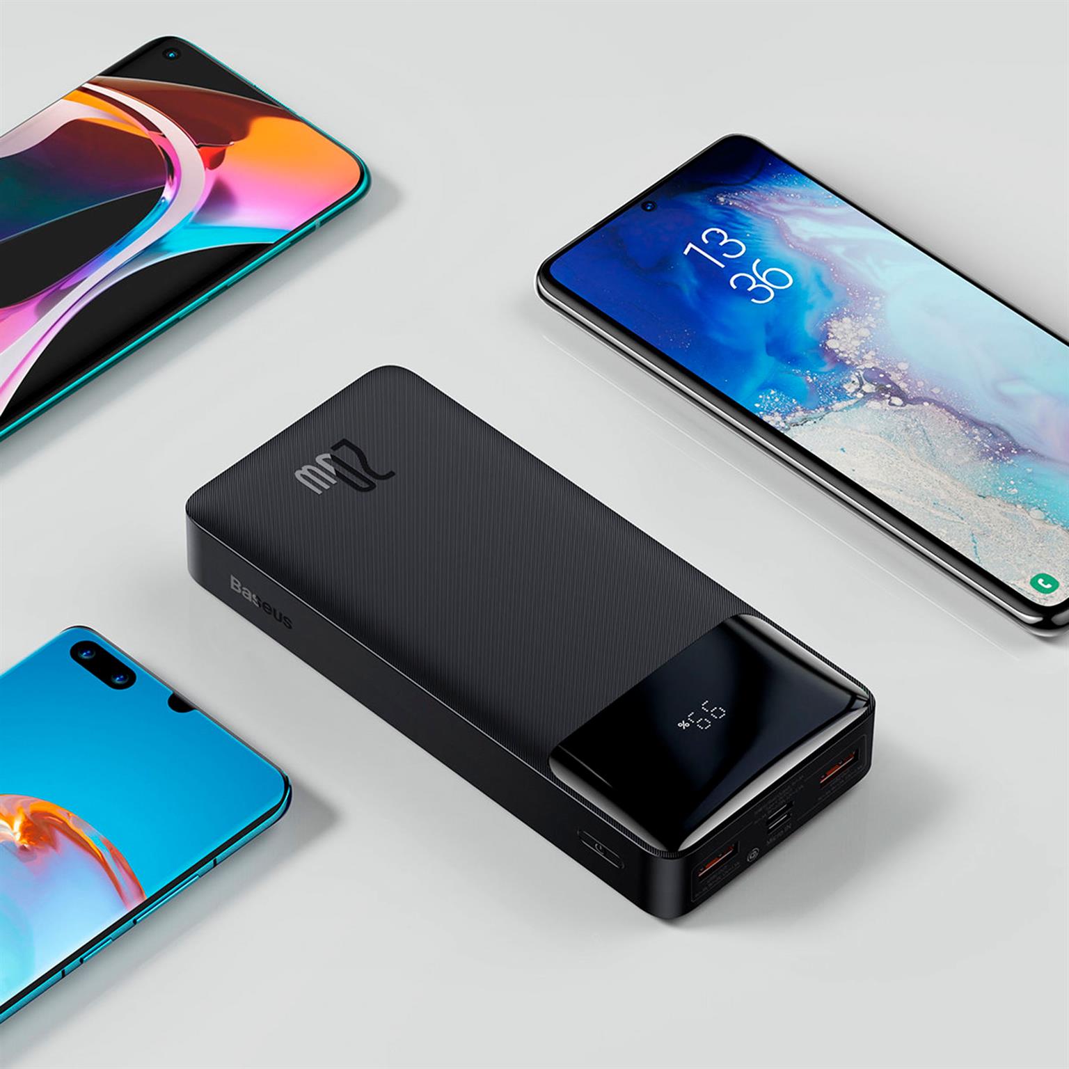 Baseus Powerbank – 2x USB-A + 1x USB-C bidirektional für Smartphones und andere Geräte – Bipow Serie, 20000 mAh – Weiteres Produktbild 7