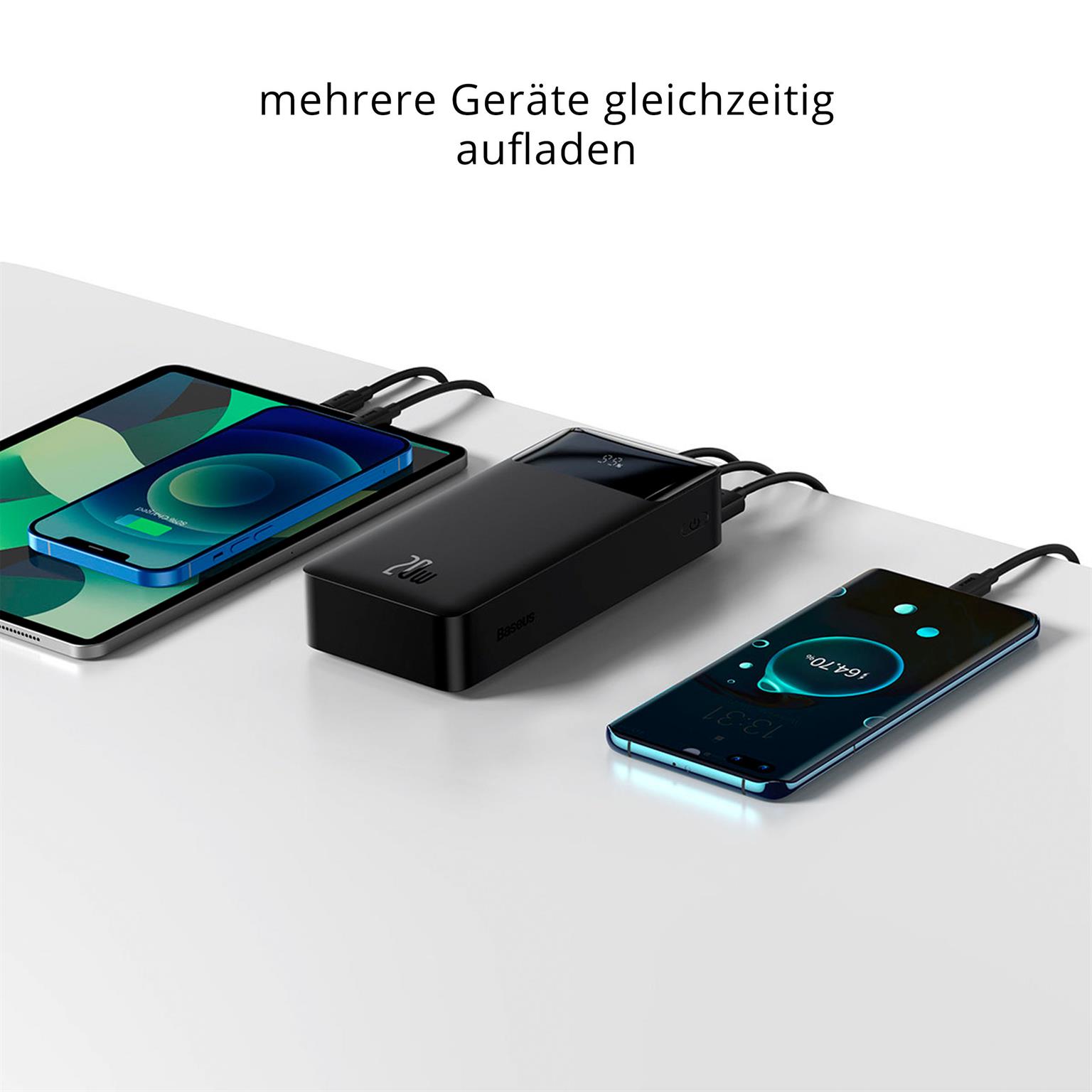 Baseus Powerbank – 2x USB-A + 1x USB-C bidirektional für Smartphones und andere Geräte – Bipow Serie, 30000 mAh – Weiteres Produktbild 5