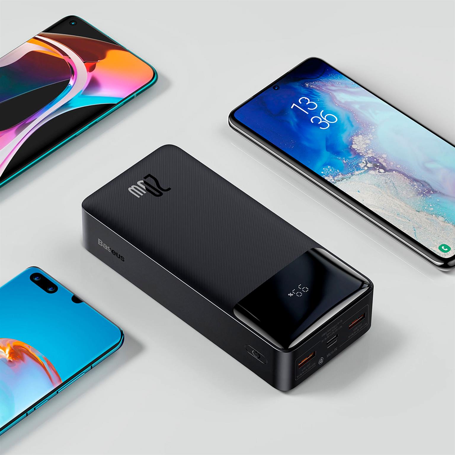Baseus Powerbank – 2x USB-A + 1x USB-C bidirektional für Smartphones und andere Geräte – Bipow Serie, 30000 mAh – Weiteres Produktbild 7