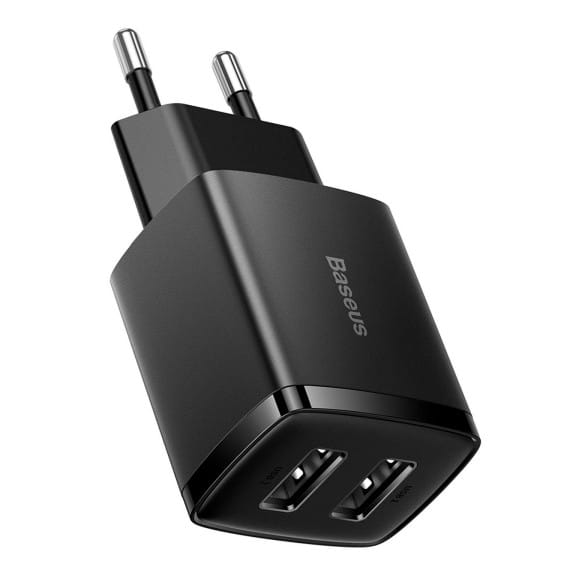 Baseus Netzteil – 2x USB-A Ladegerät für Smartphones und andere Geräte, Compact Serie, 10,5W – Weiteres Produktbild 1 Baseus Netzteil – 2x USB-A Ladegerät für Smartphones und andere Geräte, Compact Serie, 10,5W – Weiteres Produktbild 1