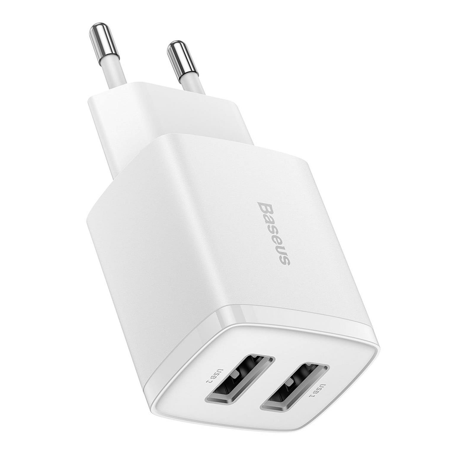 Baseus Netzteil – 2x USB-A Ladegerät für Smartphones und andere Geräte, Compact Serie, 10,5W – Weiteres Produktbild 1 Baseus Netzteil – 2x USB-A Ladegerät für Smartphones und andere Geräte, Compact Serie, 10,5W – Weiteres Produktbild 1
