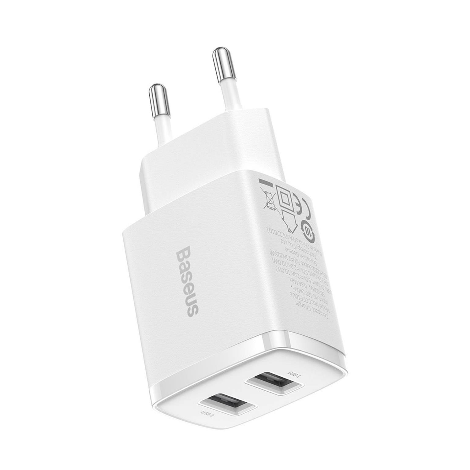 Baseus Netzteil – 2x USB-A Ladegerät für Smartphones und andere Geräte, Compact Serie, 10,5W – Weiteres Produktbild 4 Baseus Netzteil – 2x USB-A Ladegerät für Smartphones und andere Geräte, Compact Serie, 10,5W – Weiteres Produktbild 4