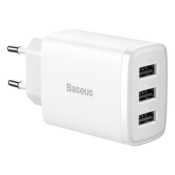 Baseus Netzteil – 3x USB-A Ladegerät für Smartphones und andere Geräte, Compact Serie, 17W – Weiteres Produktbild 1