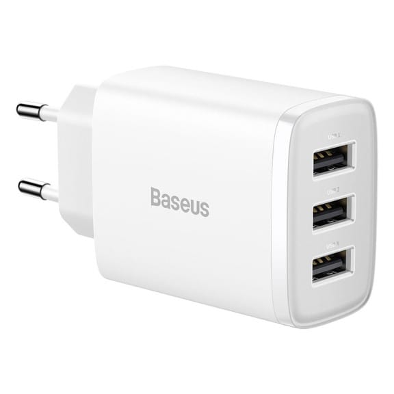 Baseus Netzteil – 3x USB-A Ladegerät für Smartphones und andere Geräte, Compact Serie, 17W – Weiteres Produktbild 1 Baseus Netzteil – 3x USB-A Ladegerät für Smartphones und andere Geräte, Compact Serie, 17W – Weiteres Produktbild 1