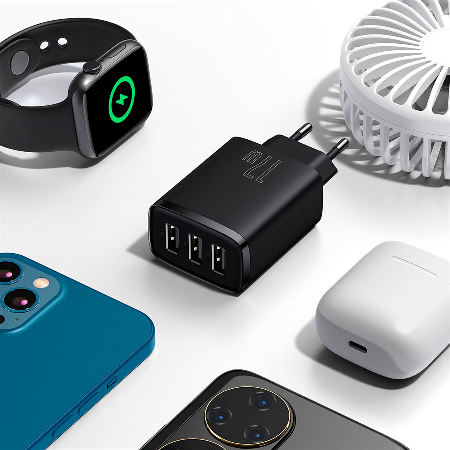 Baseus Netzteil – 3x USB-A Ladegerät für Smartphones und andere Geräte, Compact Serie, 17W – Weiteres Produktbild 5