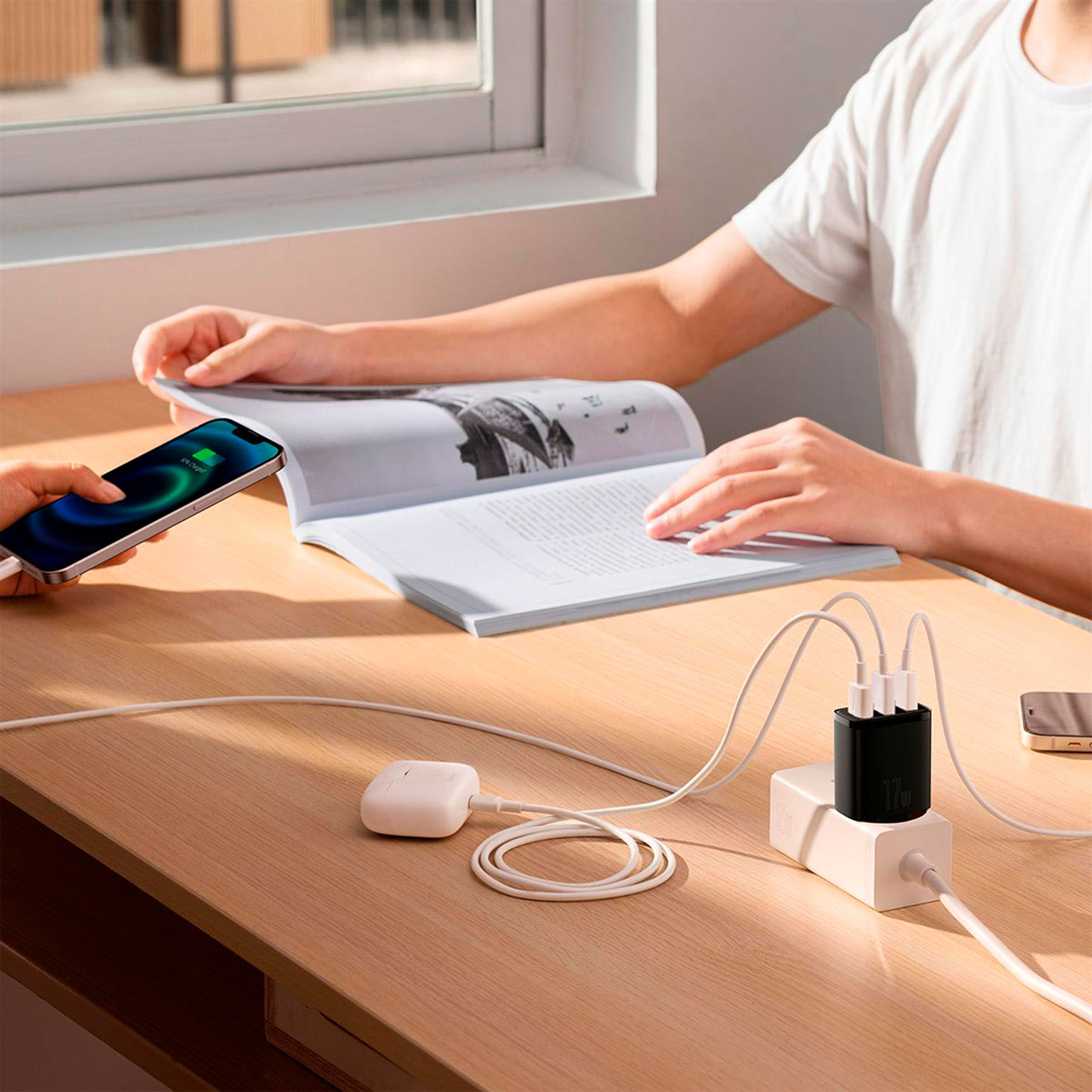 Baseus Netzteil – 3x USB-A Ladegerät für Smartphones und andere Geräte, Compact Serie, 17W – Weiteres Produktbild 6