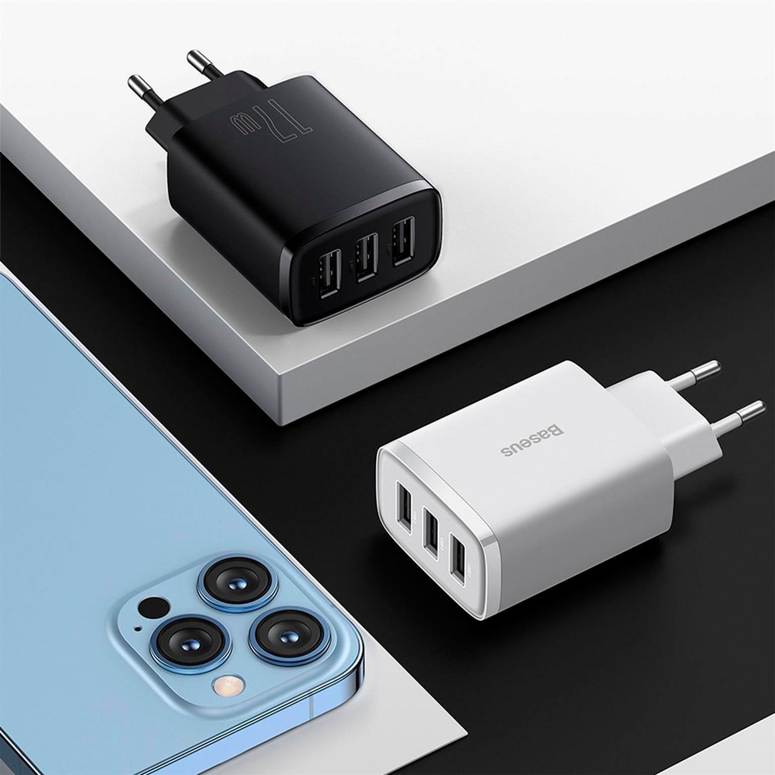 Baseus Netzteil – 3x USB-A Ladegerät für Smartphones und andere Geräte, Compact Serie, 17W – Weiteres Produktbild 9 Baseus Netzteil – 3x USB-A Ladegerät für Smartphones und andere Geräte, Compact Serie, 17W – Weiteres Produktbild 9