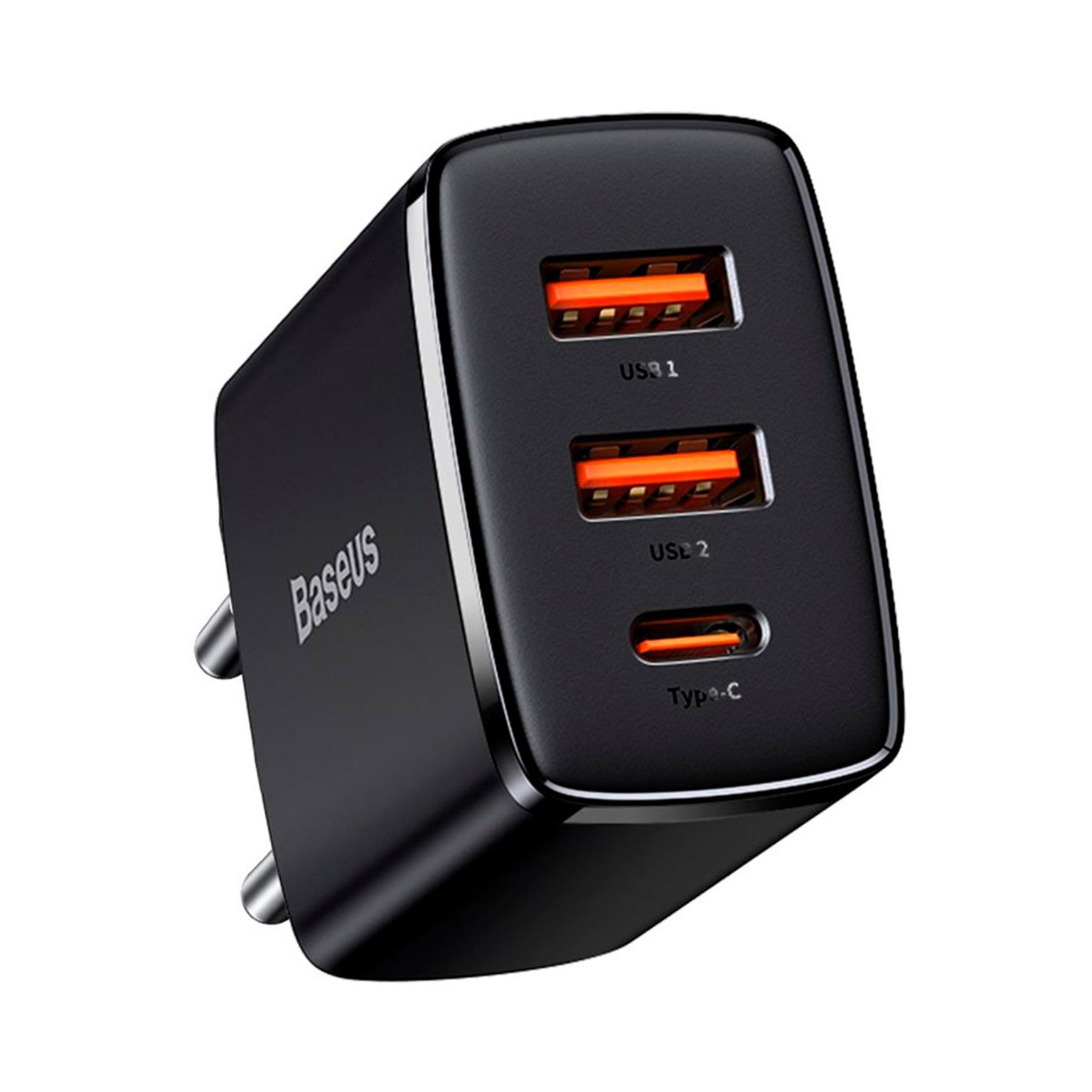Baseus Netzteil – 2x USB-A + 1x USB-C Ladegerät für Smartphones und andere Geräte, Compact Serie, 30W – undefined