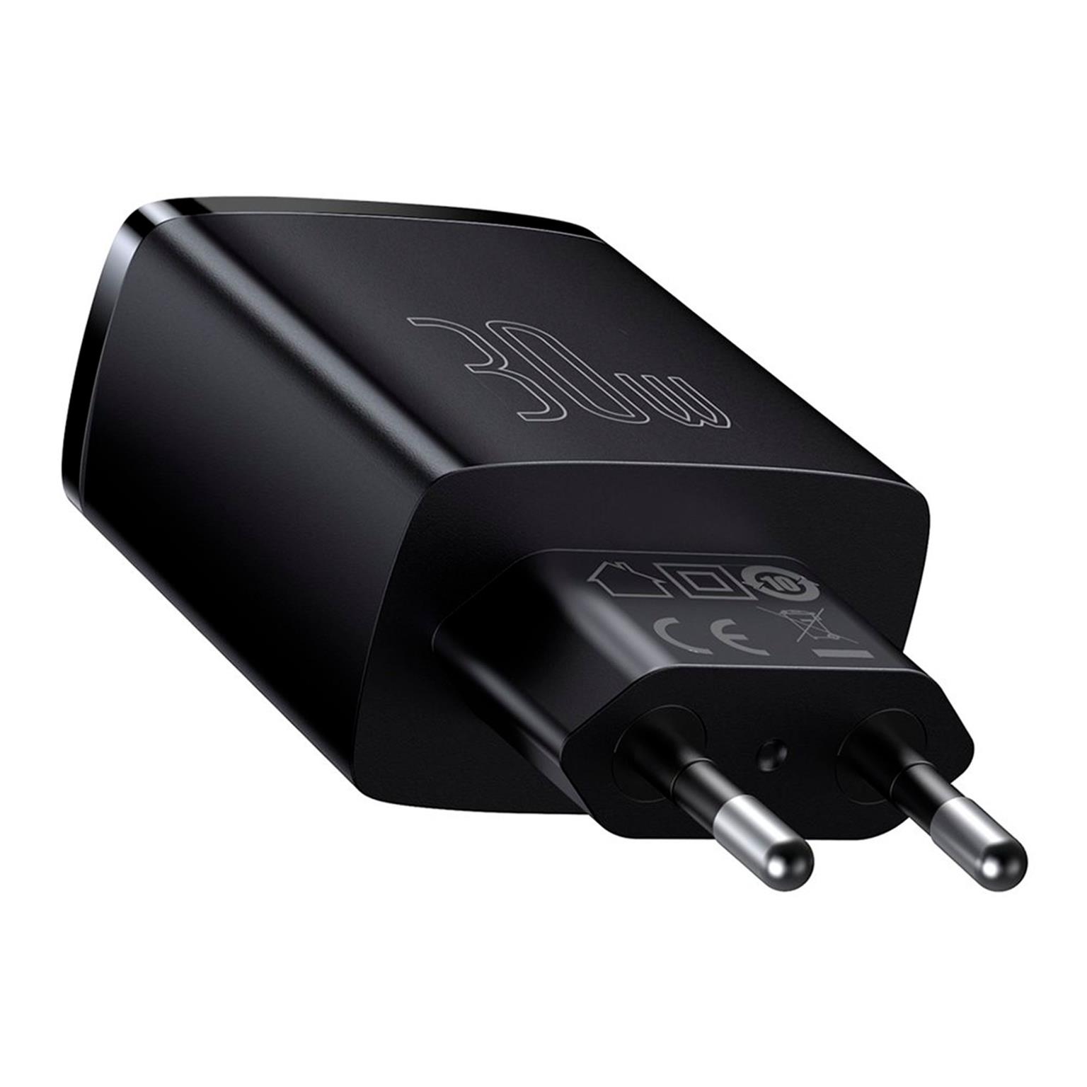 Baseus Netzteil – 2x USB-A + 1x USB-C Ladegerät für Smartphones und andere Geräte, Compact Serie, 30W – Weiteres Produktbild 2