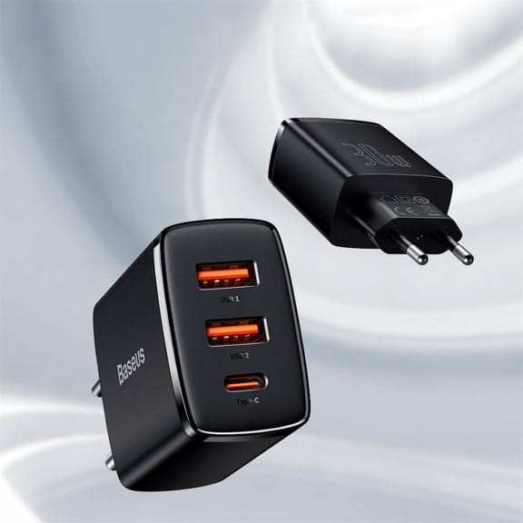 Baseus Netzteil – 2x USB-A + 1x USB-C Ladegerät für Smartphones und andere Geräte, Compact Serie, 30W – Weiteres Produktbild 9 Baseus Netzteil – 2x USB-A + 1x USB-C Ladegerät für Smartphones und andere Geräte, Compact Serie, 30W – Weiteres Produktbild 9