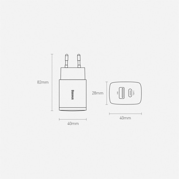 Baseus Netzteil – 1x USB-A + 1x USB-C Ladegerät für Smartphones und andere Geräte, Compact Serie, 20W – Weiteres Produktbild 7 Baseus Netzteil – 1x USB-A + 1x USB-C Ladegerät für Smartphones und andere Geräte, Compact Serie, 20W – Weiteres Produktbild 7