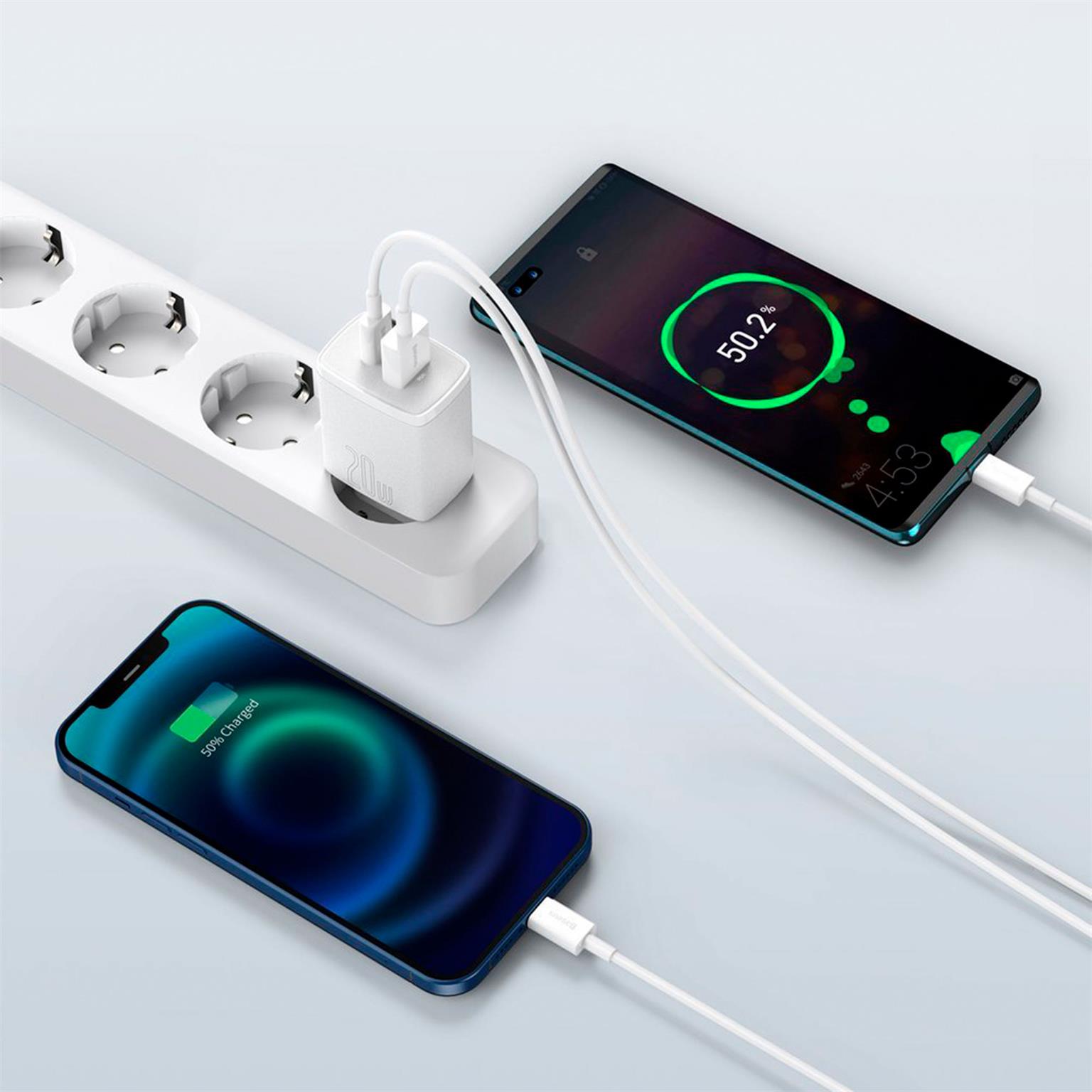 Baseus Netzteil – 1x USB-A + 1x USB-C Ladegerät für Smartphones und andere Geräte, Compact Serie, 20W – Weiteres Produktbild 6 Baseus Netzteil – 1x USB-A + 1x USB-C Ladegerät für Smartphones und andere Geräte, Compact Serie, 20W – Weiteres Produktbild 6