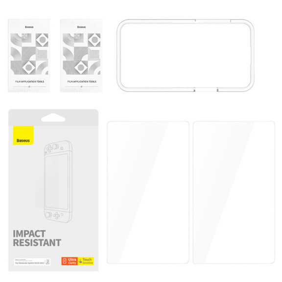 Baseus Crystal Panzerglas – Panzerglas Schutzfolie mit Montageset für Nintendo Switch OLED – Weiteres Produktbild 5 Baseus Crystal Panzerglas – Panzerglas Schutzfolie mit Montageset für Nintendo Switch OLED – Weiteres Produktbild 5