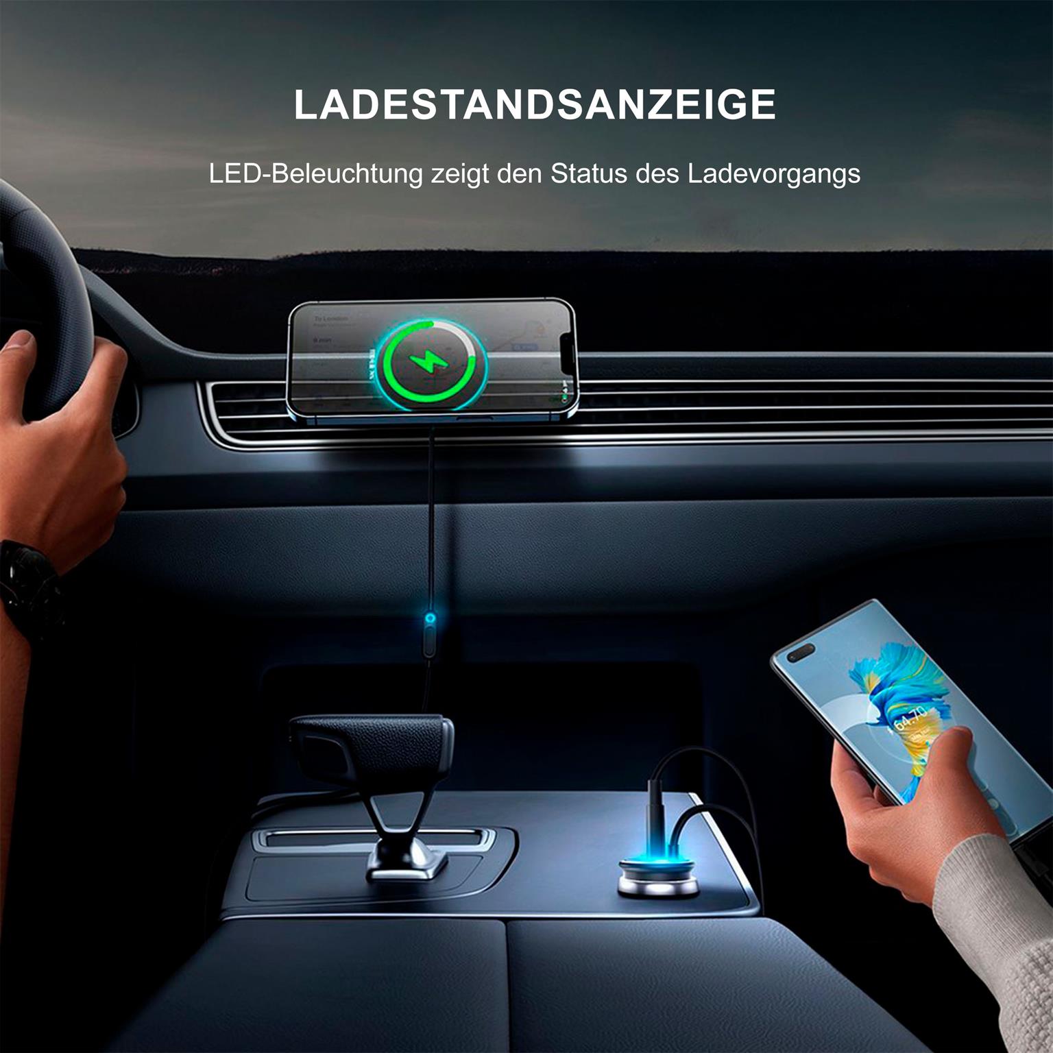 Baseus MagSafe Autoladegerät – 15W induktives Ladegerät für Smartphones und andere Geräte, CW01 Serie, USB-A – Weiteres Produktbild 2 Baseus MagSafe Autoladegerät – 15W induktives Ladegerät für Smartphones und andere Geräte, CW01 Serie, USB-A – Weiteres Produktbild 2