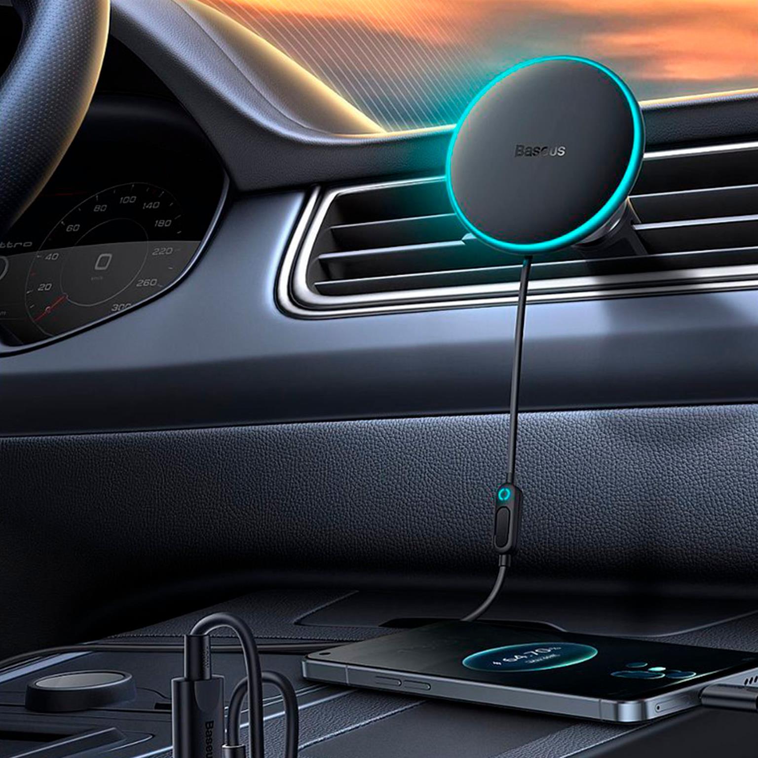 Baseus MagSafe Autoladegerät – 15W induktives Ladegerät für Smartphones und andere Geräte, CW01 Serie, USB-A – Weiteres Produktbild 5 Baseus MagSafe Autoladegerät – 15W induktives Ladegerät für Smartphones und andere Geräte, CW01 Serie, USB-A – Weiteres Produktbild 5